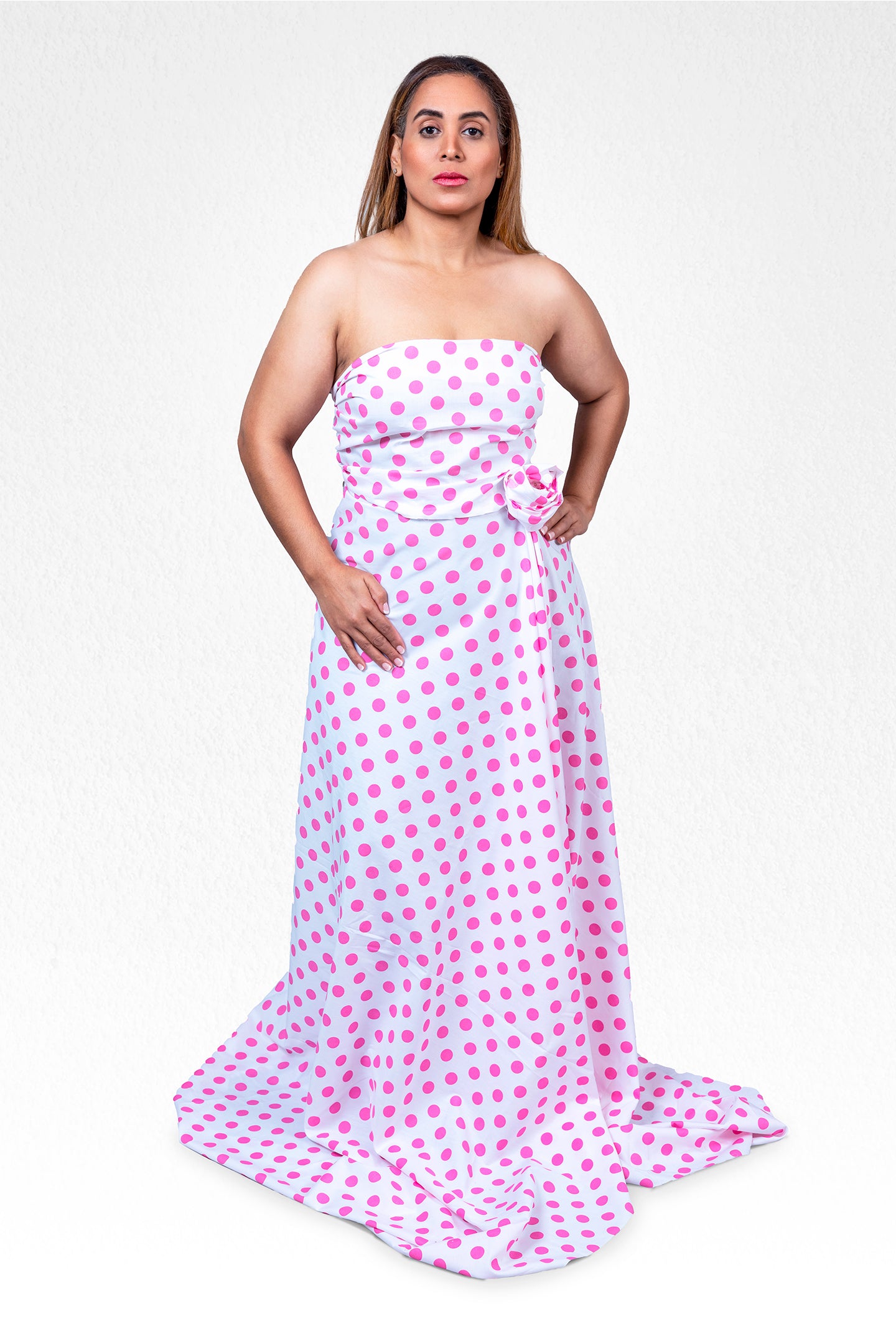 Pink and White Solidarity Dress