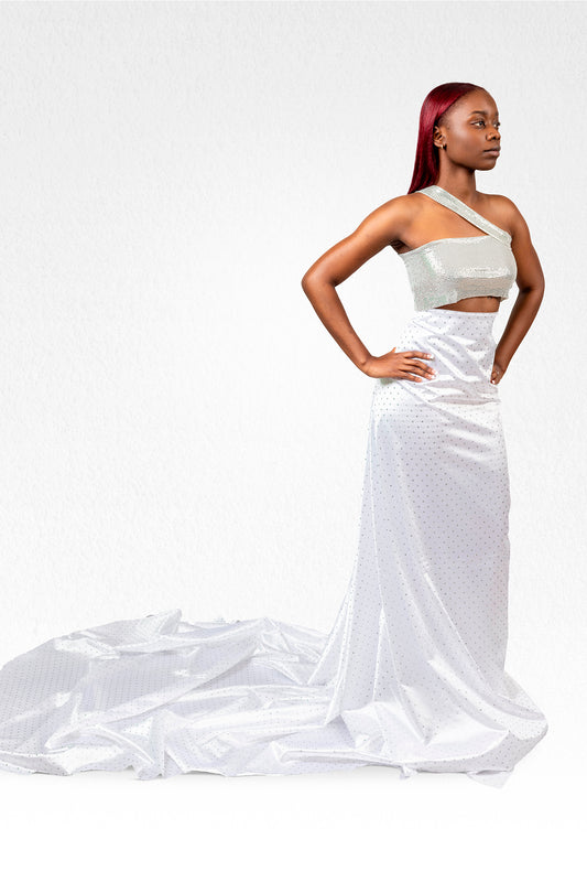 Elegant Two-Piece Dress Set for Nighttime Radiance
