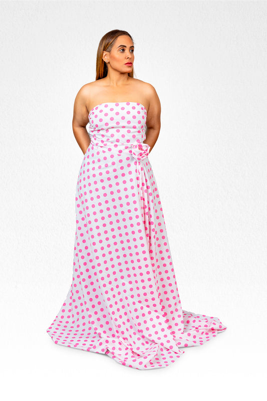Pink and White Solidarity Dress